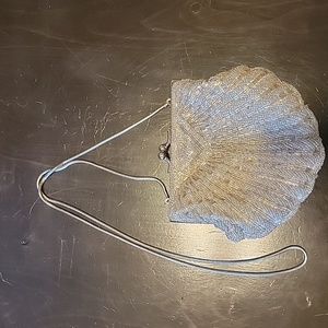 Silver beaded formal bag